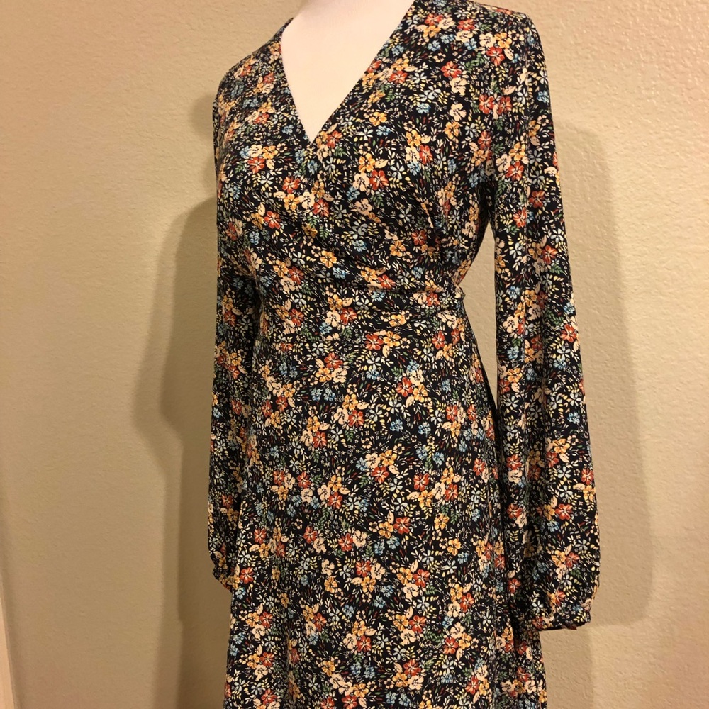Loft Flower Wrap Around Dress